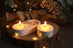 Svietidlá - Svietnik na 2 čajové sviečky (Biela) - 16546654_