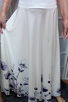 Sukne - Půlkolová dlouhá sukně - něžné květy S/M - ZVÝHODNĚNÁ CENA - 16545981_