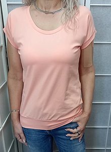Topy, tričká, tielka - Tričko - barva meruňková, velikost M - ZVÝHODNĚNÁ CENA - 16545987_