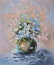 Obrazy - Obraz "Lúčne kvetyy v džbáne", 37x44 cm - 16546807_