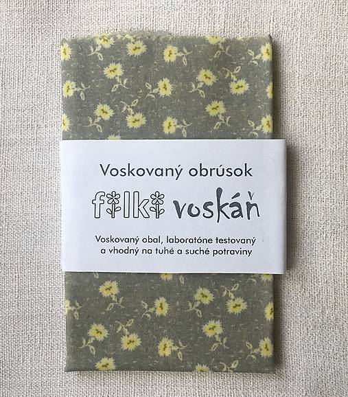 Príbory, varešky, pomôcky - FILKI voskáň - voskovaný obrúsok 35x35 cm - farebné varianty (kvietky na sivej) - 16545450_