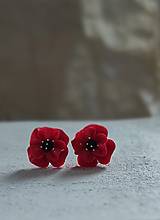 Náušnice - Červené kvety - 16547347_
