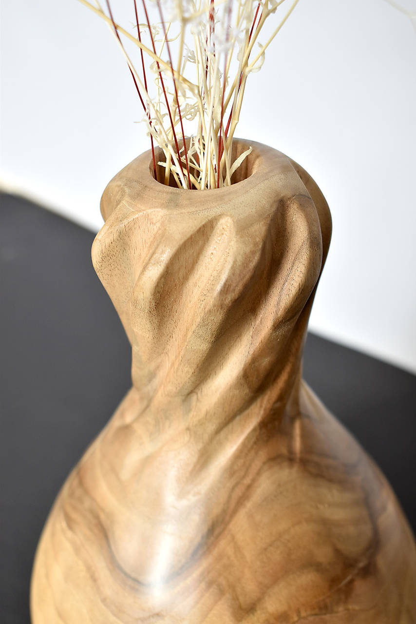 Drevená váza Spin