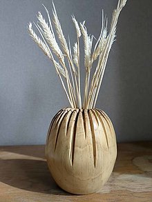 Dekorácie - Drevená váza Pumpkin - 16546291_