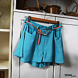 Nohavice - Sukňové nohavice mini tyrkysové - 16545708_