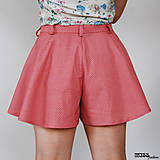 Nohavice - Sukňové nohavice mini ružové s bodkami - 16545773_