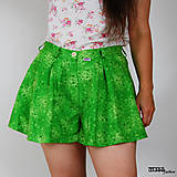 Nohavice - Sukňové nohavice mini zelené - 16547619_