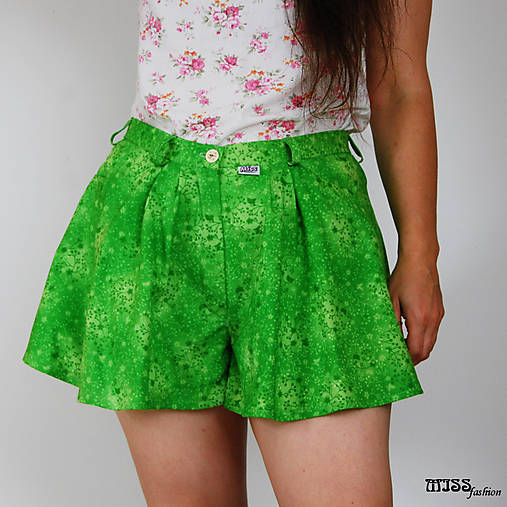 Sukňové nohavice mini zelené