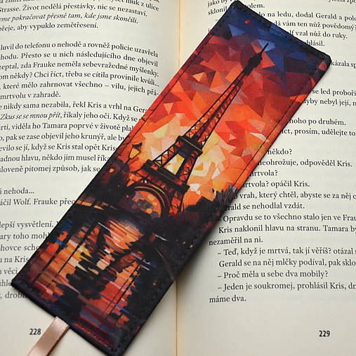 Záložka do knihy - Paříž s lampou