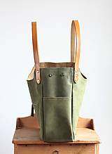 Veľké tašky - Kožená "HOBO" kabelka *OLIVE* - 16549405_