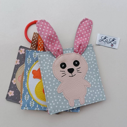 Hračky - Zajko - quiet book kartička - 16549914_