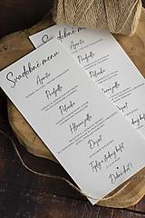 Papiernictvo - Svadobné menu "štruktúrovaný papier" - 16550174_