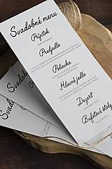 Papiernictvo - Svadobné menu - jednoduché čiernobiele - 16550180_