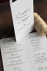 Papiernictvo - Svadobná menu karta otváracia - jednoduchá - 16550183_