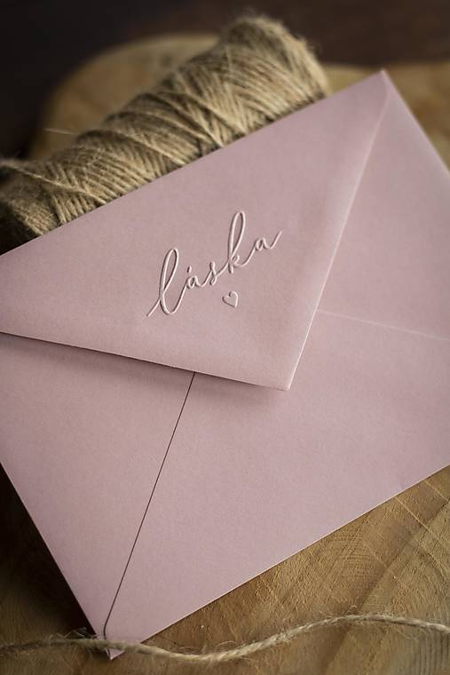Papiernictvo - Obálka C6 "láska" - staroružová - 16550063_