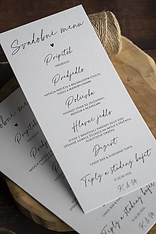 Papiernictvo - Svadobné menu "perleťový papier" - 16550178_