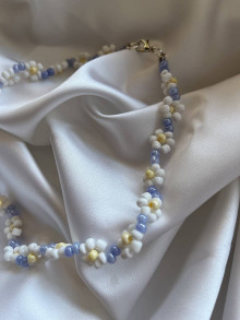 Náhrdelníky - Pastelový kvetinkový náhrdelník - 16549696_