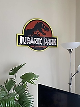 Dekorácie - Drevený obraz - Jurassic Park - 16549868_