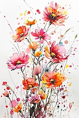 Grafika - Akvarelové kvety (č.117) - 16549921_