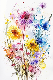Grafika - Akvarelové kvety (č.118) - 16549922_