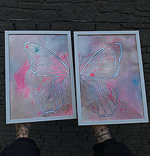 Obrazy - originál v rámečku - motýlí křídla - 16549013_