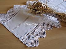 Úžitkový textil - ***  Biela štóla  s háčkovaným hviezdičkovým okrajom  99 x 41 cm*** - 16550447_
