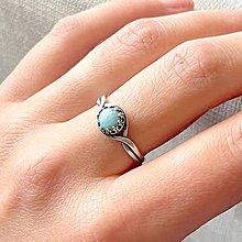 Prstene - Larimar Antique Silver Ring  / Vintage prsteň s larimarom E033 - 16552285_