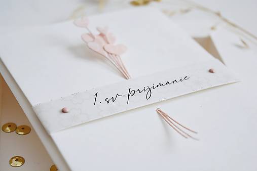Papiernictvo - Gratulačný pozdrav k 1.sv.prijímaniu - srdiečka - 16552271_