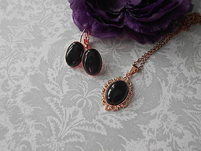 Sady šperkov - Sada s čiernym achátom - 16551691_