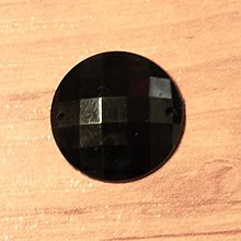 Iný materiál - našívacie kamienky čierne kruhové 22mm - 16550226_