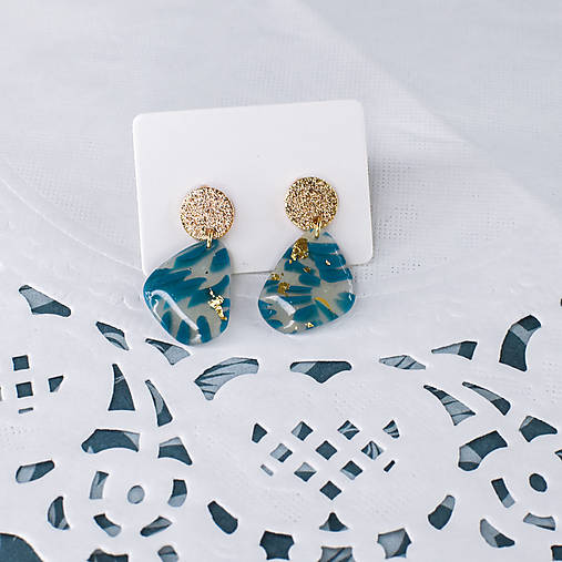 Náušnice - Náušnice Modré fliačiky (Mini) - 16552575_