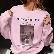 Mikiny - Literárna mikina Bedári / Les Miserables - v angličtine (Ružová) - 16551192_