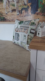 Úžitkový textil - Sedák do vstavanej skrine/zamat/kapučíno (113×38/5cm) - 16555085_