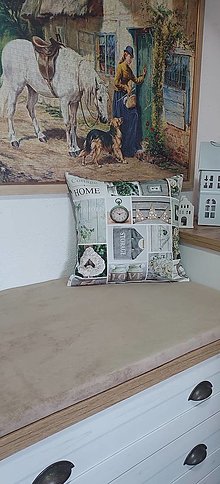 Úžitkový textil - Sedák do vstavanej skrine/zamat/kapučíno (113×38/5cm) - 16555082_