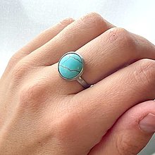 Prstene - ZĽAVA 50% Tyrkenite Stainless Steel Ring / Elegantný prsteň s tyrkenitom z chirurgickej ocele E034 - 16555586_