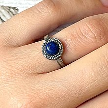 Prstene - Lapis Lazuli Vintage Ring / Prsteň s lapisom lazuli E034 - 16555610_