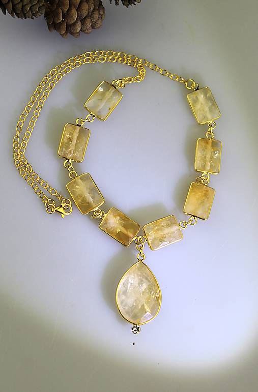 citrínový náhrdelník luxusný