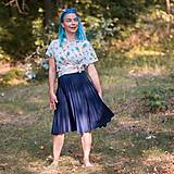 Sukne - Tmavě modrá plisovaná sukně - 16555703_