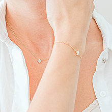 Sady šperkov - Strieborný set rozkvitnutá so zirkónmi – náhrdelník, náramok - 16552977_
