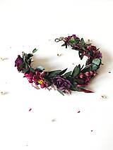 Ozdoby do vlasov - Kvetinový polvenček "purpurový závoj" - 16553673_