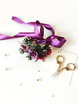 Náramky - Kvetinový náramok "purpurový závoj" - 16553698_