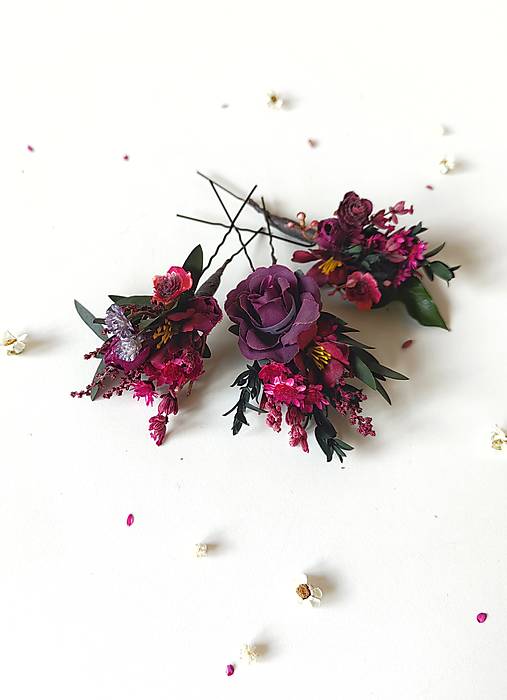 Kvetinové vlásenky "purpurový závoj"