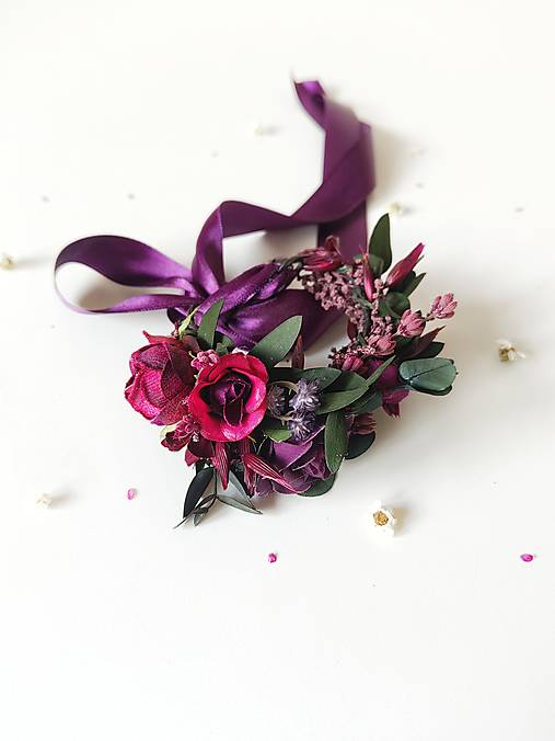 Kvetinový náramok "purpurový závoj"