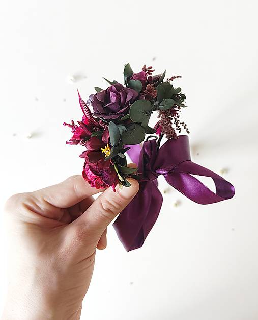 Kvetinový náramok "purpurový závoj"
