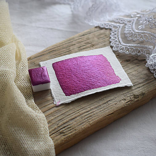Farby-laky - Akvarelová farba- Metalická Fuksia (Polpanvička) - 16554981_
