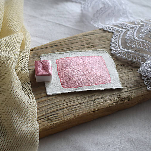 Farby-laky - Akvarelová farba- Metalická lososová (Polpanvička) - 16554984_