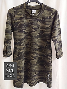 Blúzky a košele - Dámská tunika maskáč S/M,M/L,L/XL - 16553325_