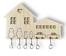 Úložné priestory & Organizácia - Rodinný držiak na kľúče - 16553140_