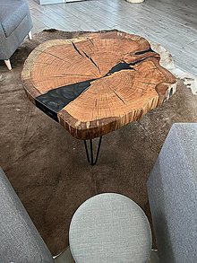 Nábytok - Dubový stôl z epoxidu - 16555287_