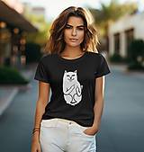 Topy, tričká, tielka - Dámske tričko - Funny Cat - 16555609_